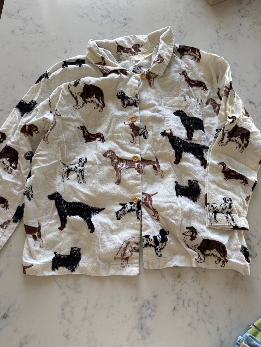 Vintage Victoria’s Secret Dog Print Cotton Pajama Sleep Top XL Y2K